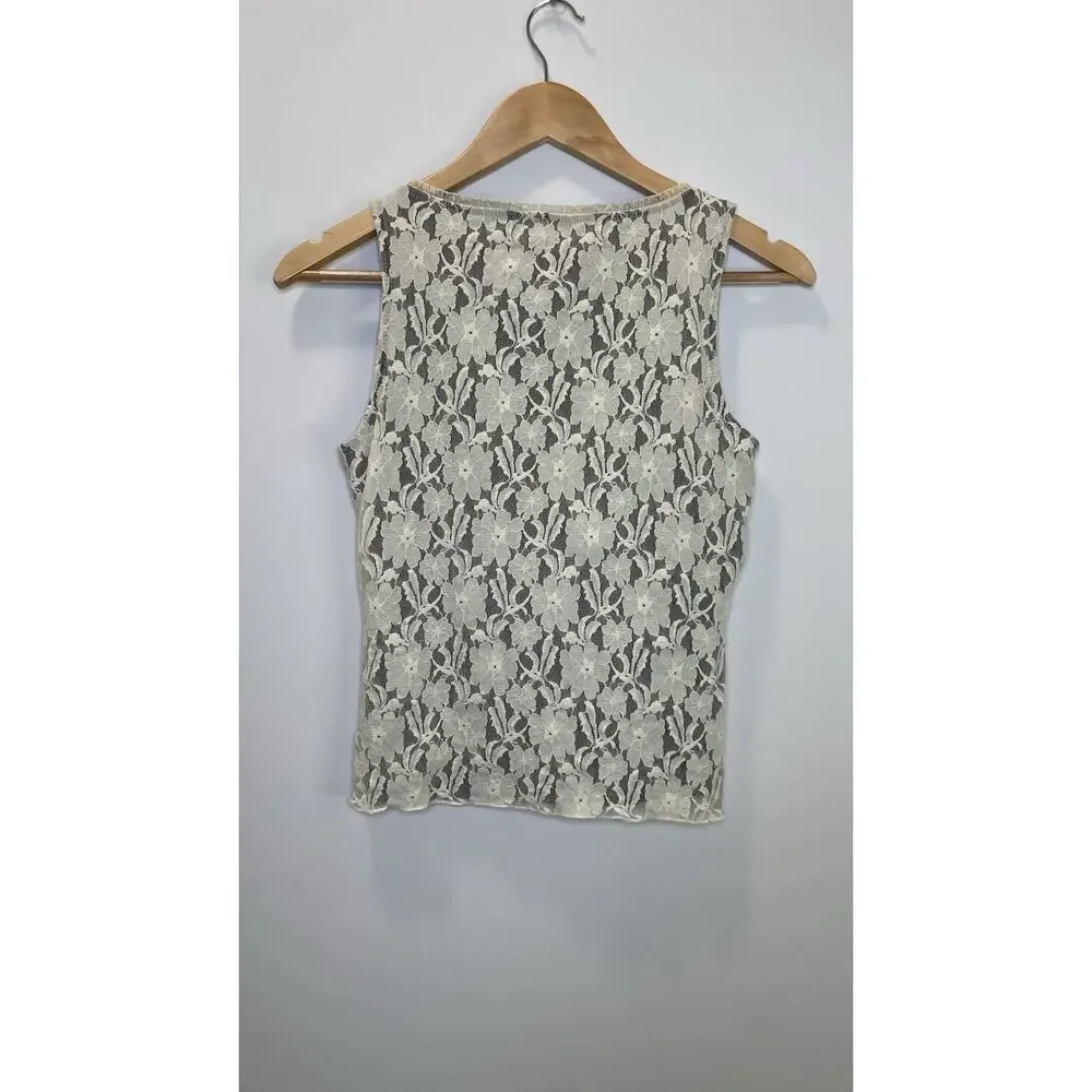 Vintage Speechless Y2K Lace Tank Babydoll Coquette Fairycore V Neck S/M - Picture 6 of 11